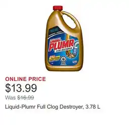 Costco Liquid-Plumr Full Clog Destroyer, 3.78 L offer