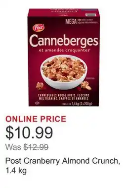 Costco Post Cranberry Almond Crunch, 1.4 kg offer