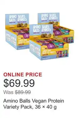 Costco Amino Balls Vegan Protein Variety Pack, 36 × 40 g offer