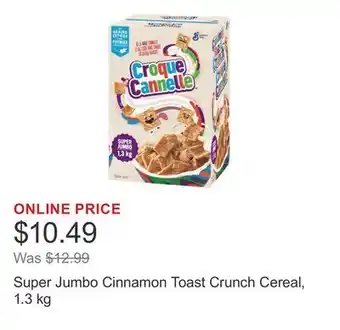 Costco Super Jumbo Cinnamon Toast Crunch Cereal, 1.3 kg offer
