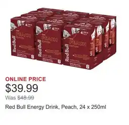 Costco Red Bull Energy Drink, Peach, 24 x 250ml offer