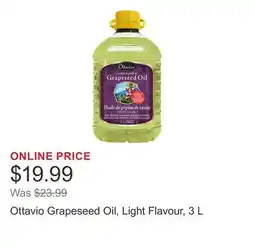 Costco Ottavio Grapeseed Oil, Light Flavour, 3 L offer