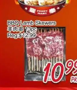 Foody Mart BBQ lamb Skewers offer