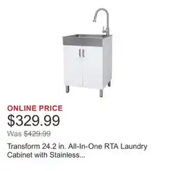 Costco Transform 24.2 in. All-In-One RTA Laundry Cabinet with Stainless Steel Sink and Faucet offer