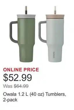 Costco Owala 1.2 L (40 oz) Tumblers, 2-pack offer