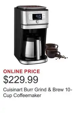 Costco Cuisinart Burr Grind & Brew 10-Cup Coffeemaker offer