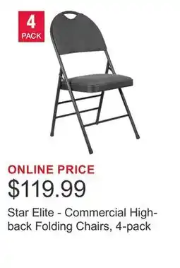 Costco Star Elite - Commercial High-back Folding Chairs, 4-pack offer
