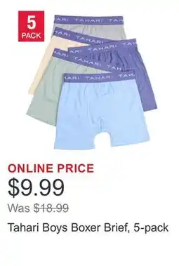 Costco Tahari Boys Boxer Brief, 5-pack offer