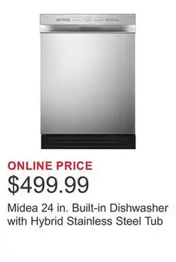 Costco Midea 24 in. Built-in Dishwasher with Hybrid Stainless Steel Tub offer