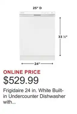 Costco Frigidaire 24 in. White Built-in Undercounter Dishwasher with DishSense Technology offer