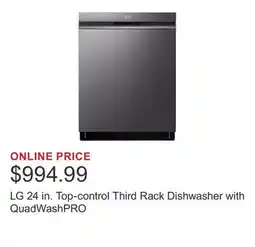 Costco LG 24 in. Top-control Third Rack Dishwasher with QuadWashPRO offer