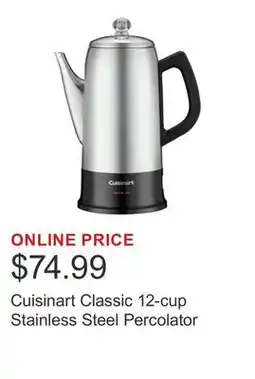 Costco Cuisinart Classic 12-cup Stainless Steel Percolator offer