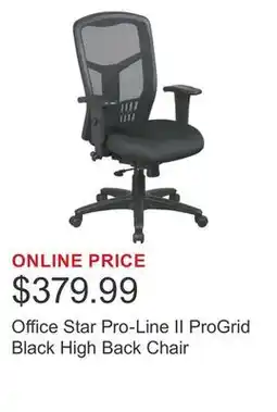 Costco Office Star Pro-Line II ProGrid Black High Back Chair offer