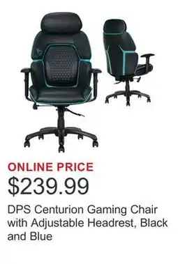 Costco DPS Centurion Gaming Chair with Adjustable Headrest, Black and Blue offer