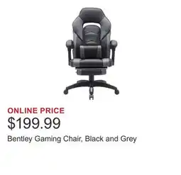 Costco Bentley Gaming Chair, Black and Grey offer
