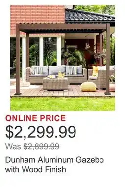 Costco Dunham Aluminum Gazebo with Wood Finish offer