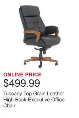 Costco Tuscany Top Grain Leather High Back Executive Office Chair offer