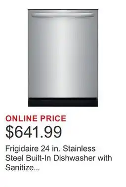 Costco Frigidaire 24 in. Stainless Steel Built-In Dishwasher with Sanitize Cycle offer