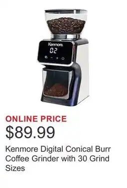 Costco Kenmore Digital Conical Burr Coffee Grinder with 30 Grind Sizes offer