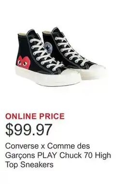 Costco Converse x Comme des Garçons PLAY Chuck 70 High Top Sneakers offer