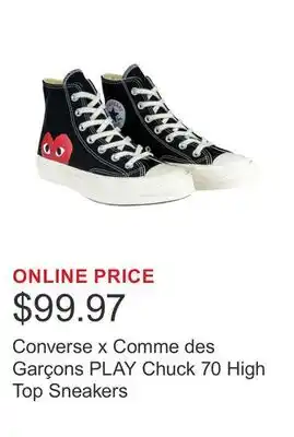 Costco Converse x Comme des Garçons PLAY Chuck 70 High Top Sneakers offer