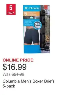 Costco Columbia Men's Boxer Briefs, 5-pack offer