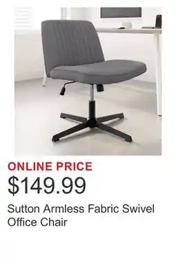 Costco Sutton Armless Fabric Swivel Office Chair offer