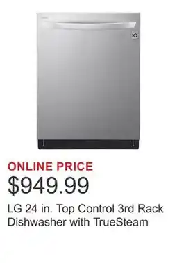 Costco LG 24 in. Top Control 3rd Rack Dishwasher with TrueSteam offer