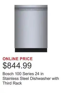 Costco Bosch 100 Series 24 in Stainless Steel Dishwasher with Third Rack offer