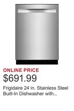 Costco Frigidaire 24 in. Stainless Steel Built-In Dishwasher with Adjustable Racks offer
