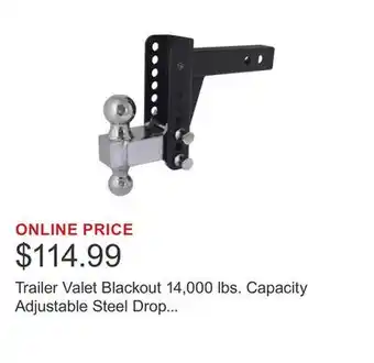 Costco Trailer Valet Blackout 14,000 lbs. Capacity Adjustable Steel Drop Hitch offer