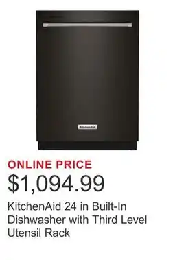 Costco KitchenAid 24 in Built-In Dishwasher with Third Level Utensil Rack offer