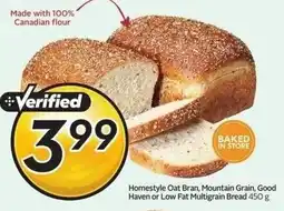 Sobeys Homestyle Oat Bran, Mountain Grain, Good Haven or Low Fat Multigrain Bread offer