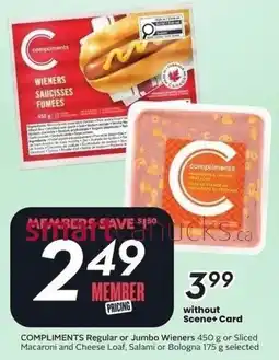 Sobeys COMPLIMENTS Regular or Jumbo Wieners offer
