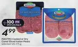 Sobeys MASTRO Cooked or Dry Cured Sliced Italian Meats offer