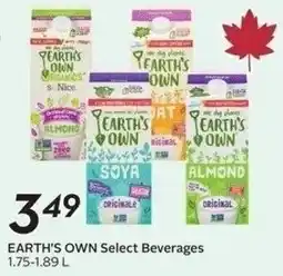 Sobeys Earth's own select beverages offer