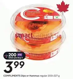 Sobeys Compliments dips or hummus regular offer
