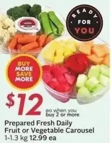 Sobeys Prepared fresh daily fruit or vegetable carousel offer