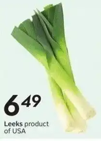 Sobeys Leeks product of USA offer