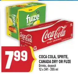 Marché Adonis COCA COLA, SPRITE, CANADA DRY OR FUZE Drinks offer