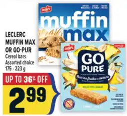 Marché Adonis LECLERC MUFFIN MAX OR GO-PUR Cereal bars offer
