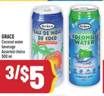 Marché Adonis GRACE Coconut water beverage offer