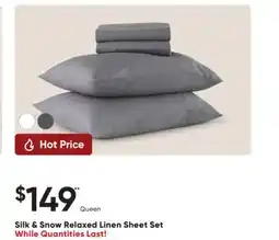 Sleep Country Silk & Snow Relaxed Linen Sheet Set offer