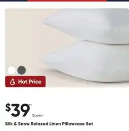 Sleep Country Silk & Snow Relaxed Linen Pillowcase Set offer