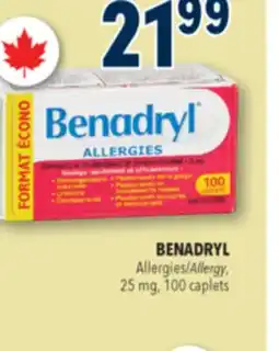 Familiprix BENADRYL, Allergy, 25 mg, 100 caplets offer
