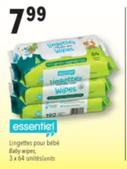 Familiprix ESSENTIEL, Baby wipes, 3 x 64 units offer