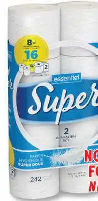 Familiprix ESSENTIEL, Bathroom tissue, 8 double rolls offer