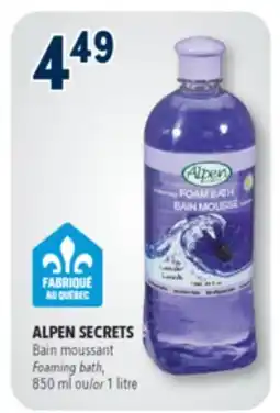 Familiprix ALPEN SECRETS, Foaming bath, 850 ml or 1 litre offer