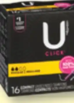 Familiprix U by Kotex Click with Comfortflex compact unscented tampons regular 16un offer