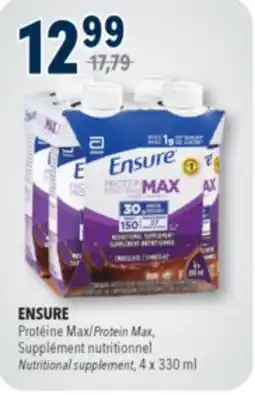 Familiprix ENSURE, Protein Max, Nutritional supplement, 4 x 330 ml offer